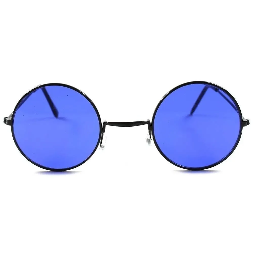Old School Vintage Retro 70s Mens Womens Hippie Lennon Blue Round Sun Glasses